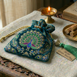 Embroidered Bead Bag Peacock