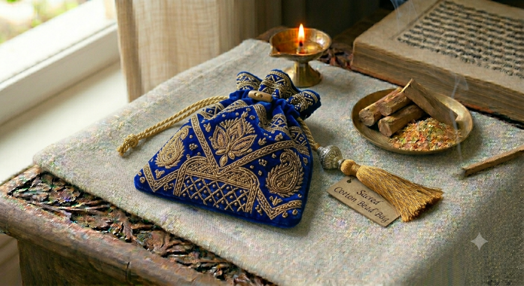 Velvet Bead Bag Royal Blue