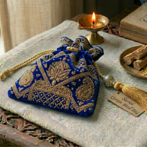 Velvet Bead Bag Royal Blue