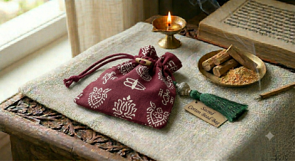 Cotton Bead Bag Maroon