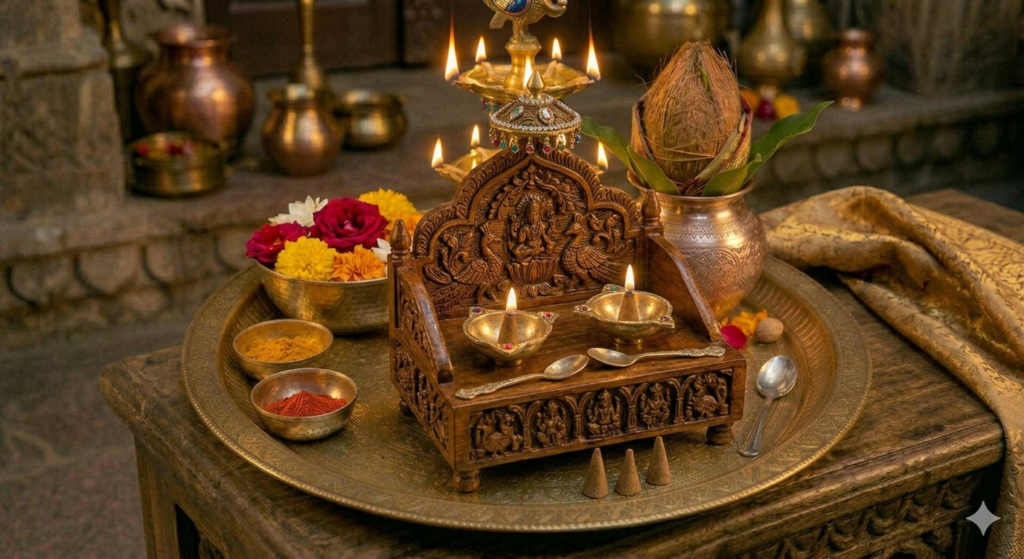 Wooden Singhasan Small