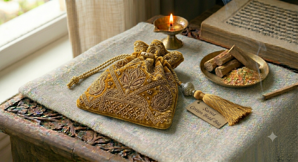 Velvet Bead Bag Gold